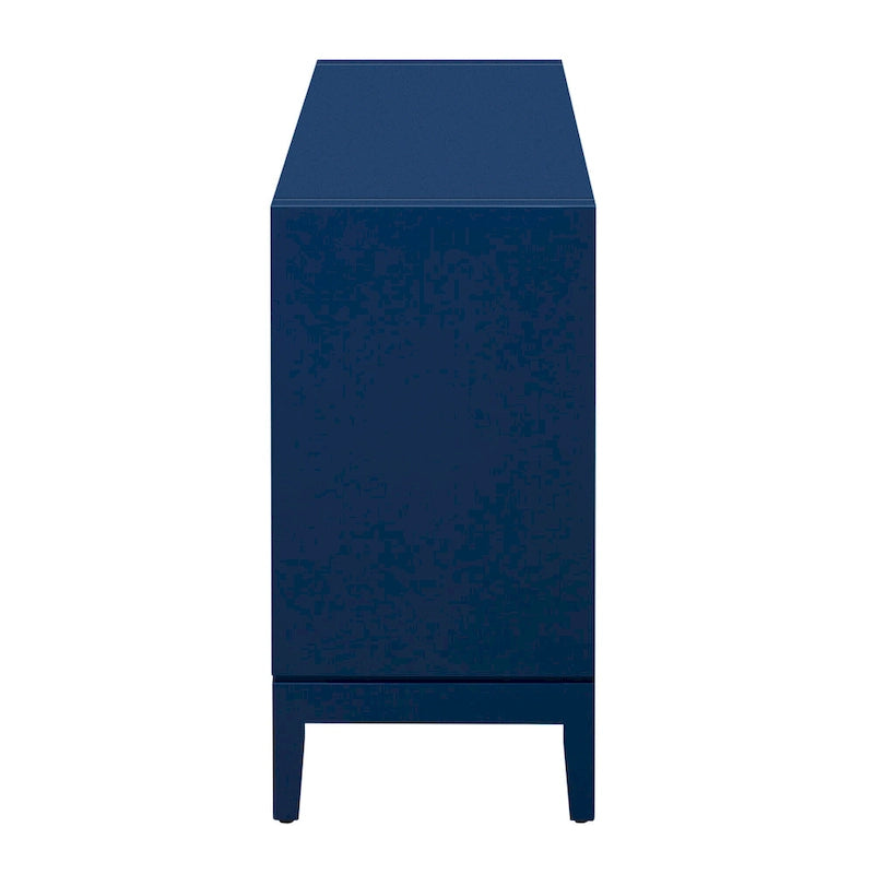Wood Storage Cabinet 4-Door Sideboard with Brushed Doors, Kitchen Buffet Sideboard with Acrylic Handles for Kitchen