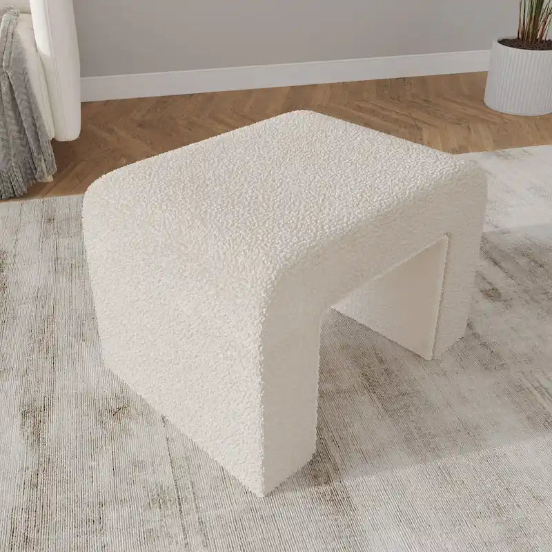 26 Modern Bench Upholstered in Velvet or Boucle With Padded Foam Seat for Living Room Bedroom Home Office
