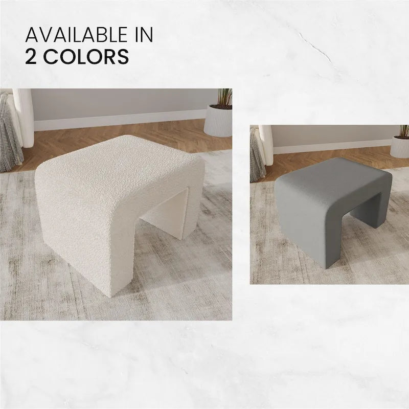 26 Modern Bench Upholstered in Velvet or Boucle With Padded Foam Seat for Living Room Bedroom Home Office