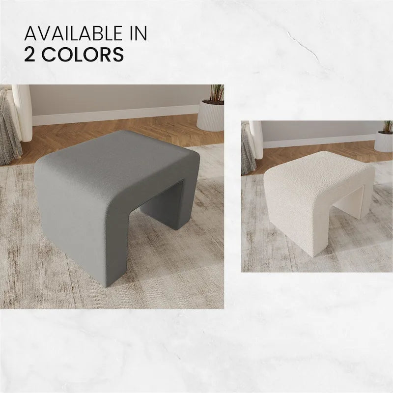 26 Modern Bench Upholstered in Velvet or Boucle With Padded Foam Seat for Living Room Bedroom Home Office