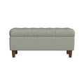 Button Tufted Top Storage Bench with Wood Legs
