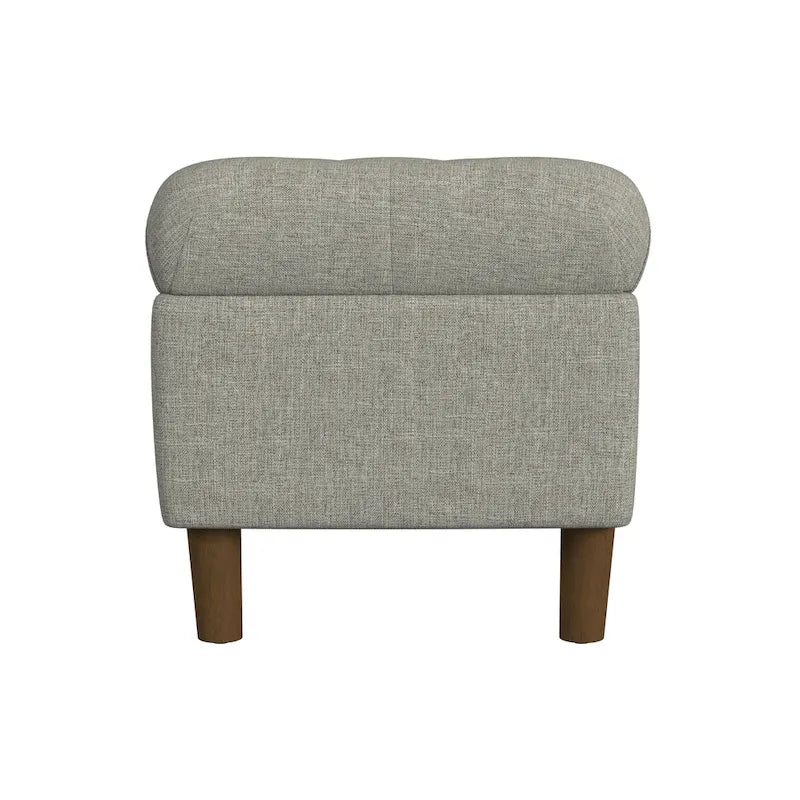 Button Tufted Top Storage Bench with Wood Legs