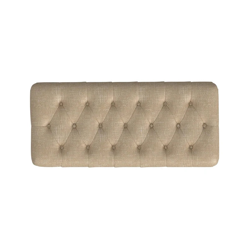 Button Tufted Top Storage Bench with Wood Legs