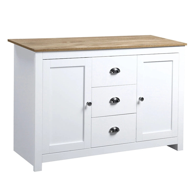 Kitchen Storage Sideboard with Adjustable Shelves, Dining Buffet Server Cabinet with 3 Drawers