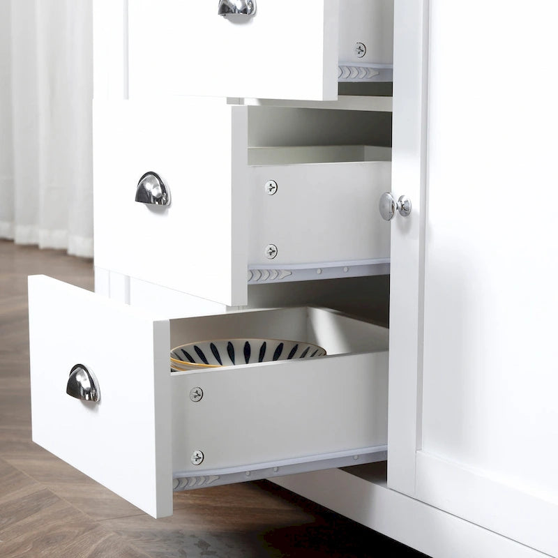 Kitchen Storage Sideboard with Adjustable Shelves, Dining Buffet Server Cabinet with 3 Drawers