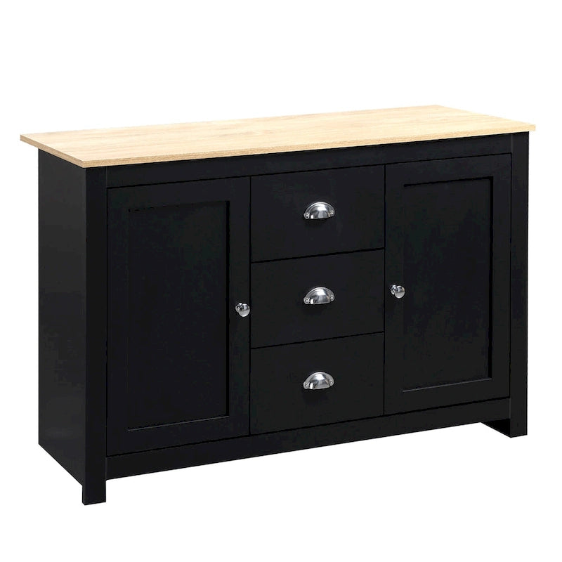 Kitchen Storage Sideboard with Adjustable Shelves, Dining Buffet Server Cabinet with 3 Drawers