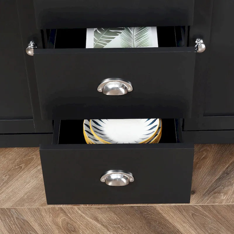 Kitchen Storage Sideboard with Adjustable Shelves, Dining Buffet Server Cabinet with 3 Drawers