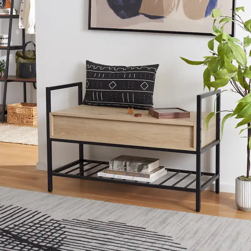Upholstered Storage Bench with Hidden Compartment for Bedroom or Entryway