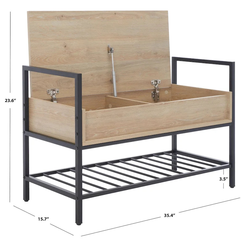 Upholstered Storage Bench with Hidden Compartment for Bedroom or Entryway