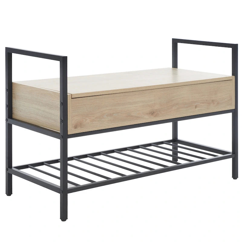 Upholstered Storage Bench with Hidden Compartment for Bedroom or Entryway