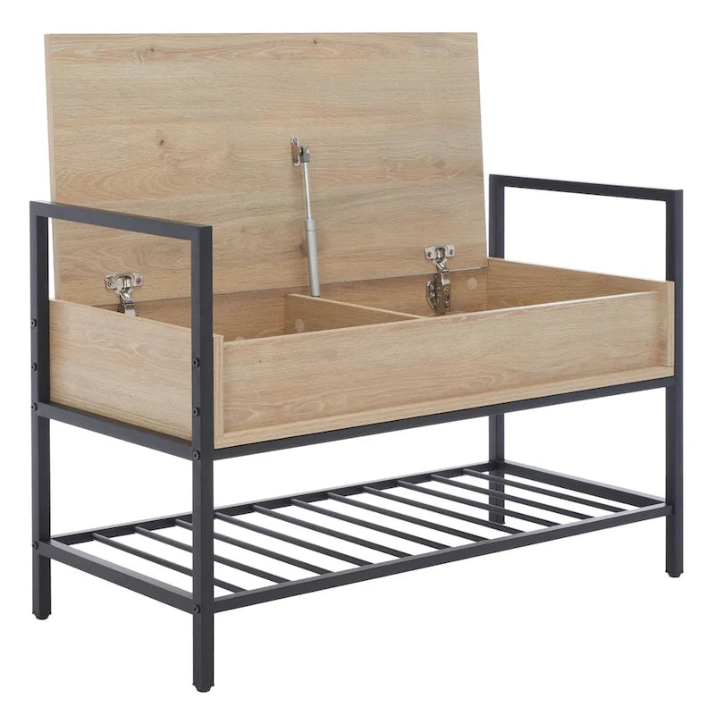 Upholstered Storage Bench with Hidden Compartment for Bedroom or Entryway
