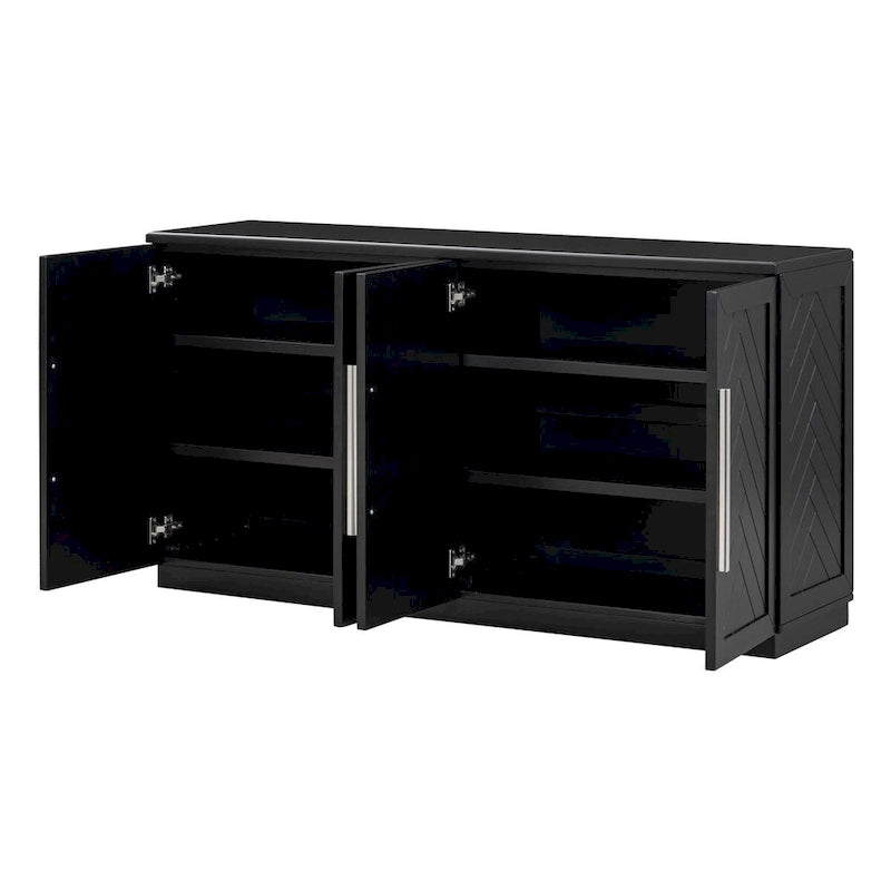 Sideboard with 4 Doors Large Storage Space Buffet Cabinet - N/A