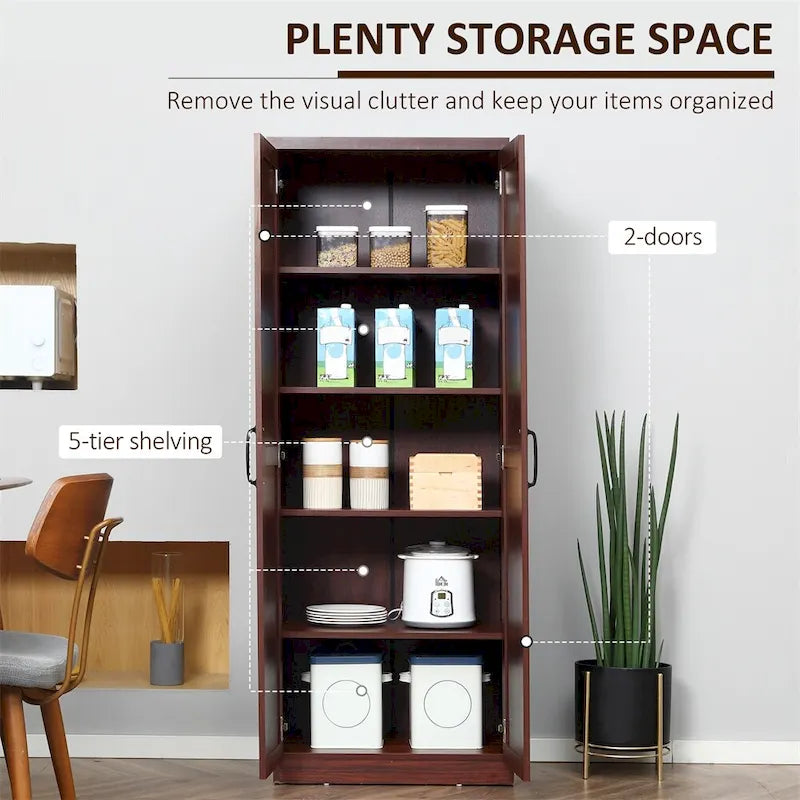 Freestanding Storage Cabinet with 2 Adjustable Shelves and Door - N/A