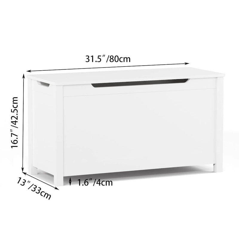 Kids Wooden Toy Box Storage with Safety Hinged Lid for Ages 3+ For Living Room,Dining Room,Entryway