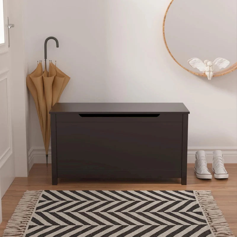 Kids Wooden Toy Box Storage with Safety Hinged Lid for Ages 3+ For Living Room,Dining Room,Entryway