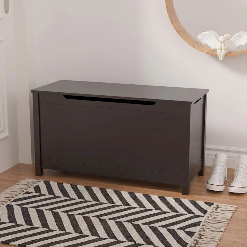 Kids Wooden Toy Box Storage with Safety Hinged Lid for Ages 3+ For Living Room,Dining Room,Entryway