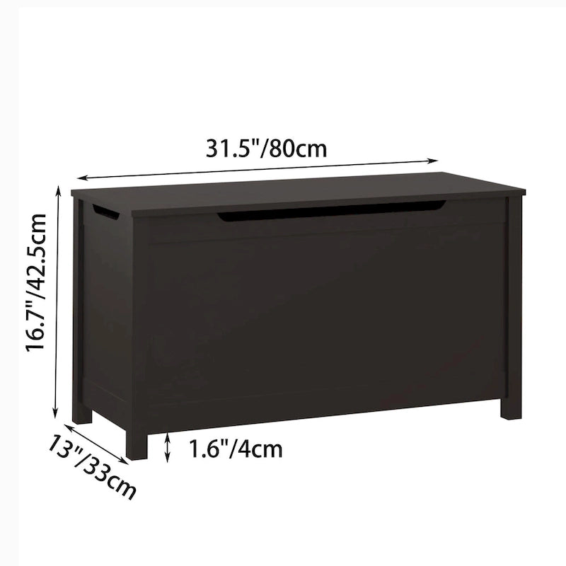 Kids Wooden Toy Box Storage with Safety Hinged Lid for Ages 3+ For Living Room,Dining Room,Entryway