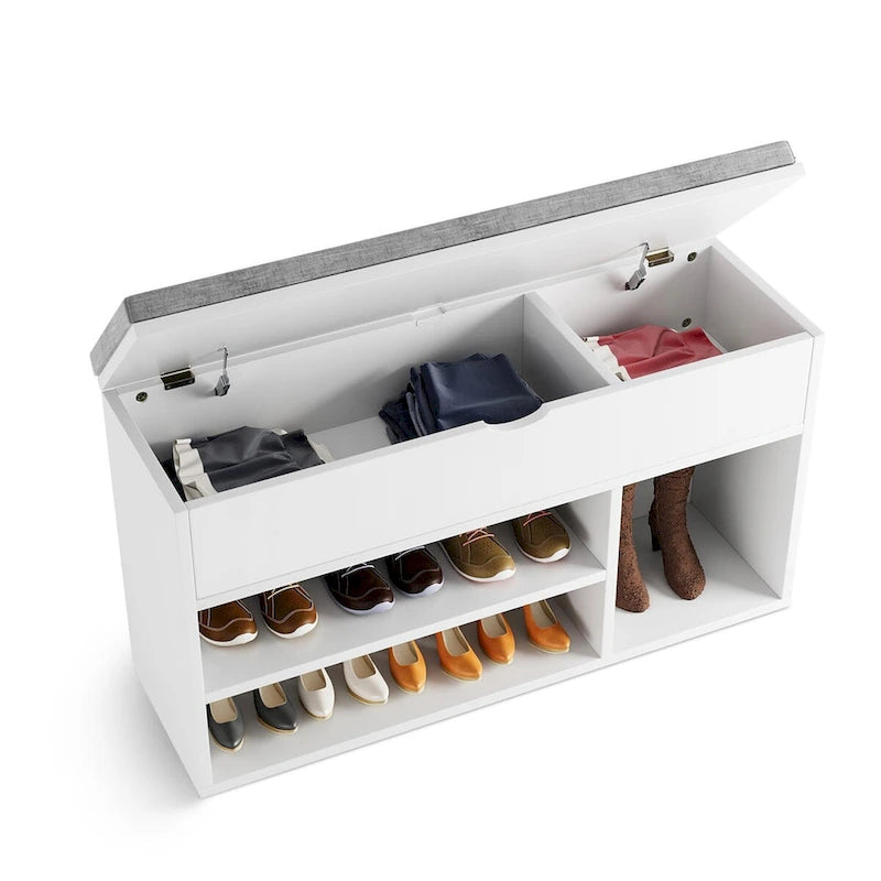Storage Bench, Shoe Bench with Cushion