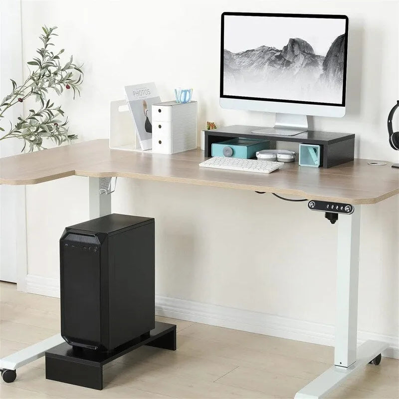 20-Inch Monitor Stand Riser with Keyboard Storage, MDF Wood Desktop Organizer, Holds Up to 80 lbs