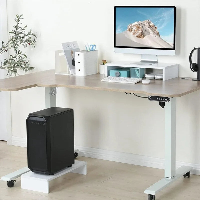 20-Inch Monitor Stand Riser with Keyboard Storage, MDF Wood Desktop Organizer, Holds Up to 80 lbs