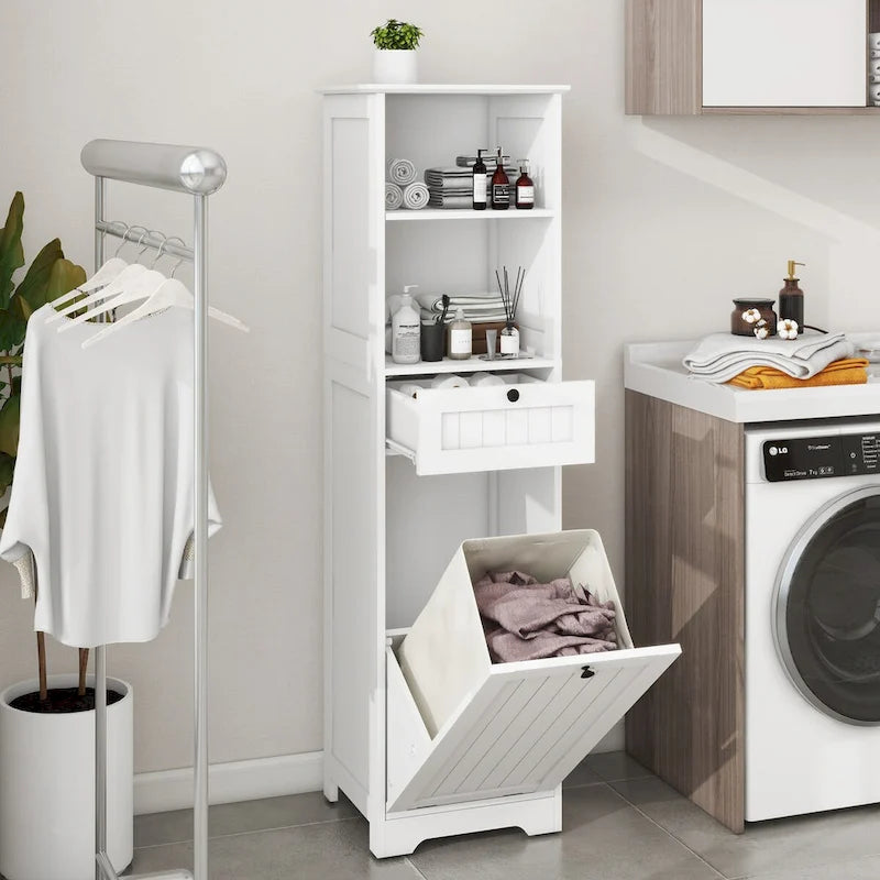 One-Drawer Tilt-Out Laundry Sorter Cabinet