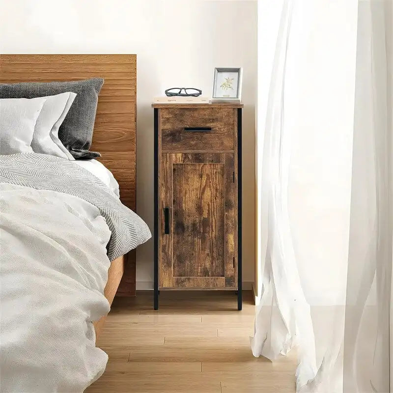 Narrow Floor Storage Cabinet with 1 Door and 1 Drawer
