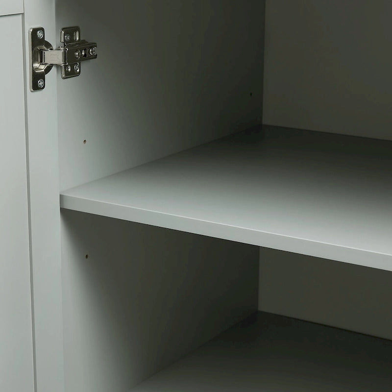 Tall and Wide Storage Cabinet with Doors for Bathroom/Office, Three Drawers, Grey